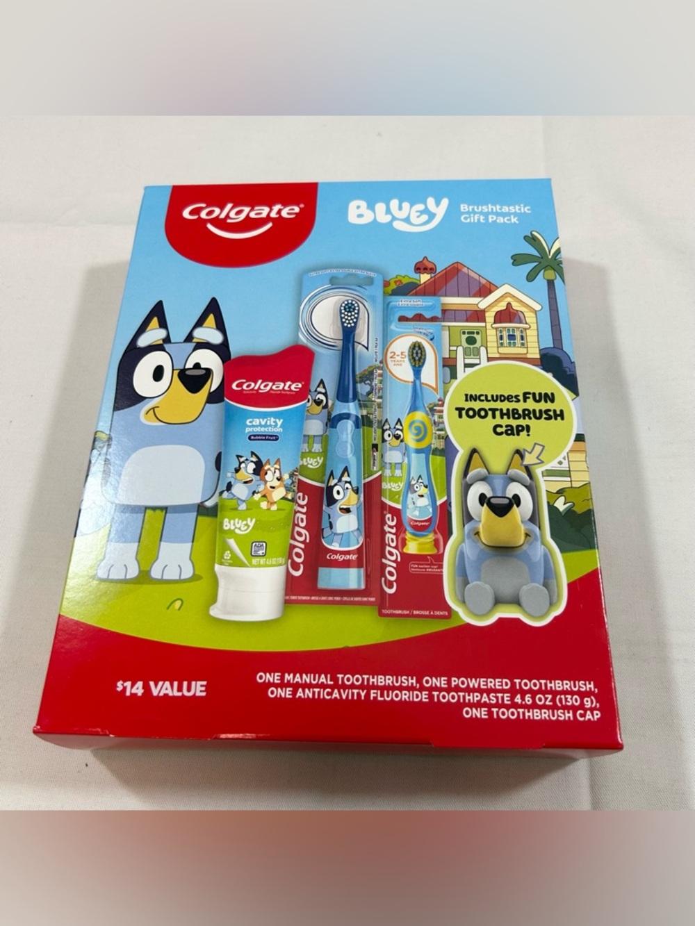 New Colgate Bluey Kids Brush-tastic Gift Pack - Blue & Red